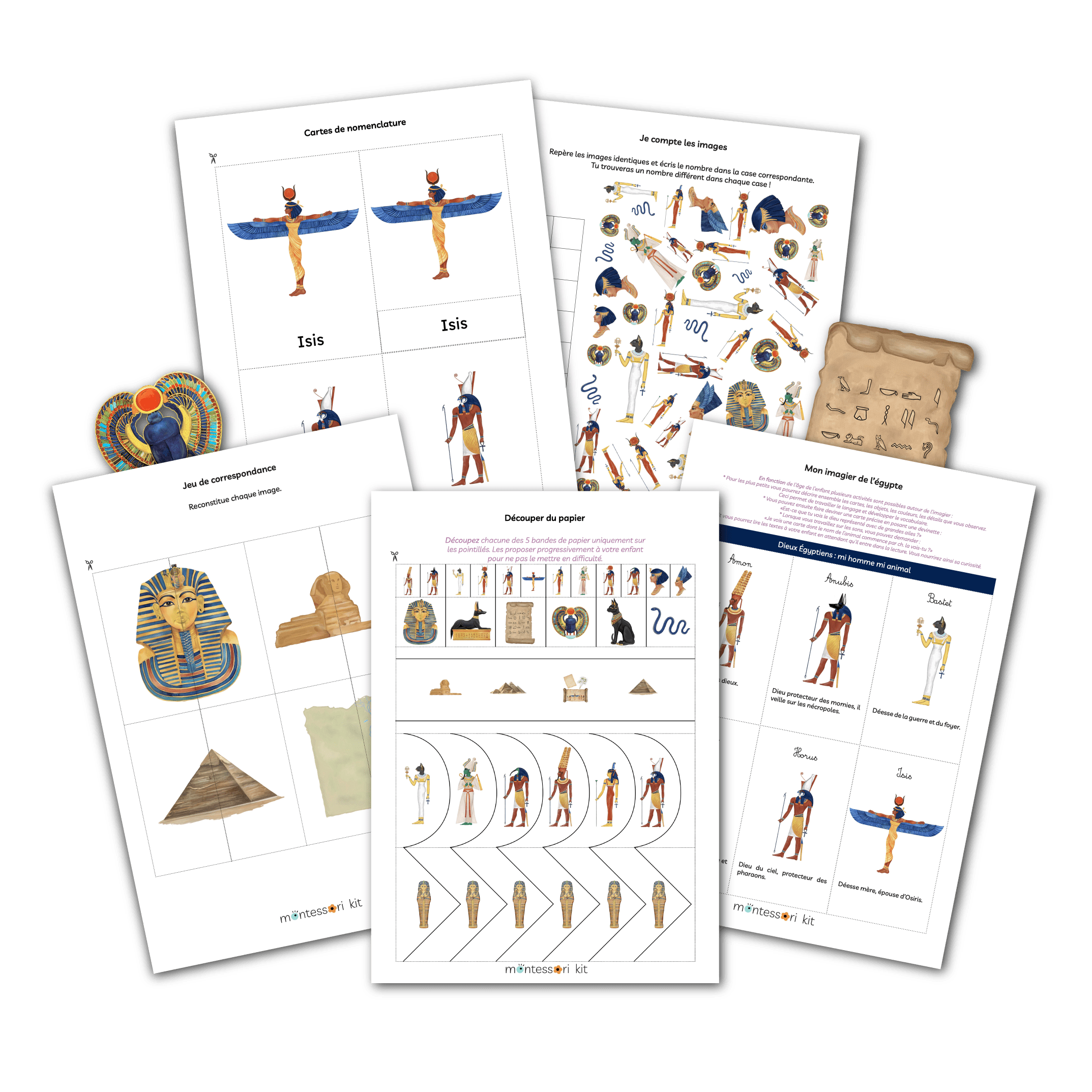 kit egypte a imprimer maison montessori jeu