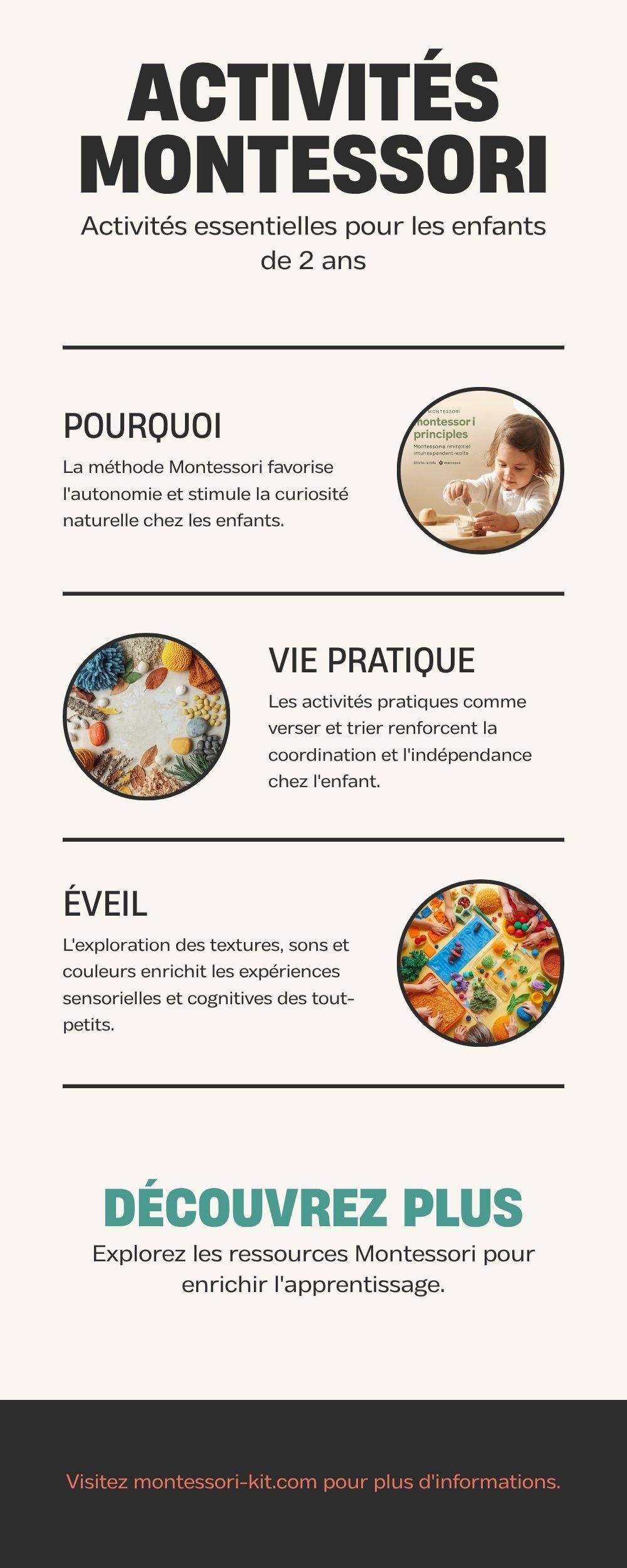 Infographie activités Montessori 2 ans - montessori-kit.com