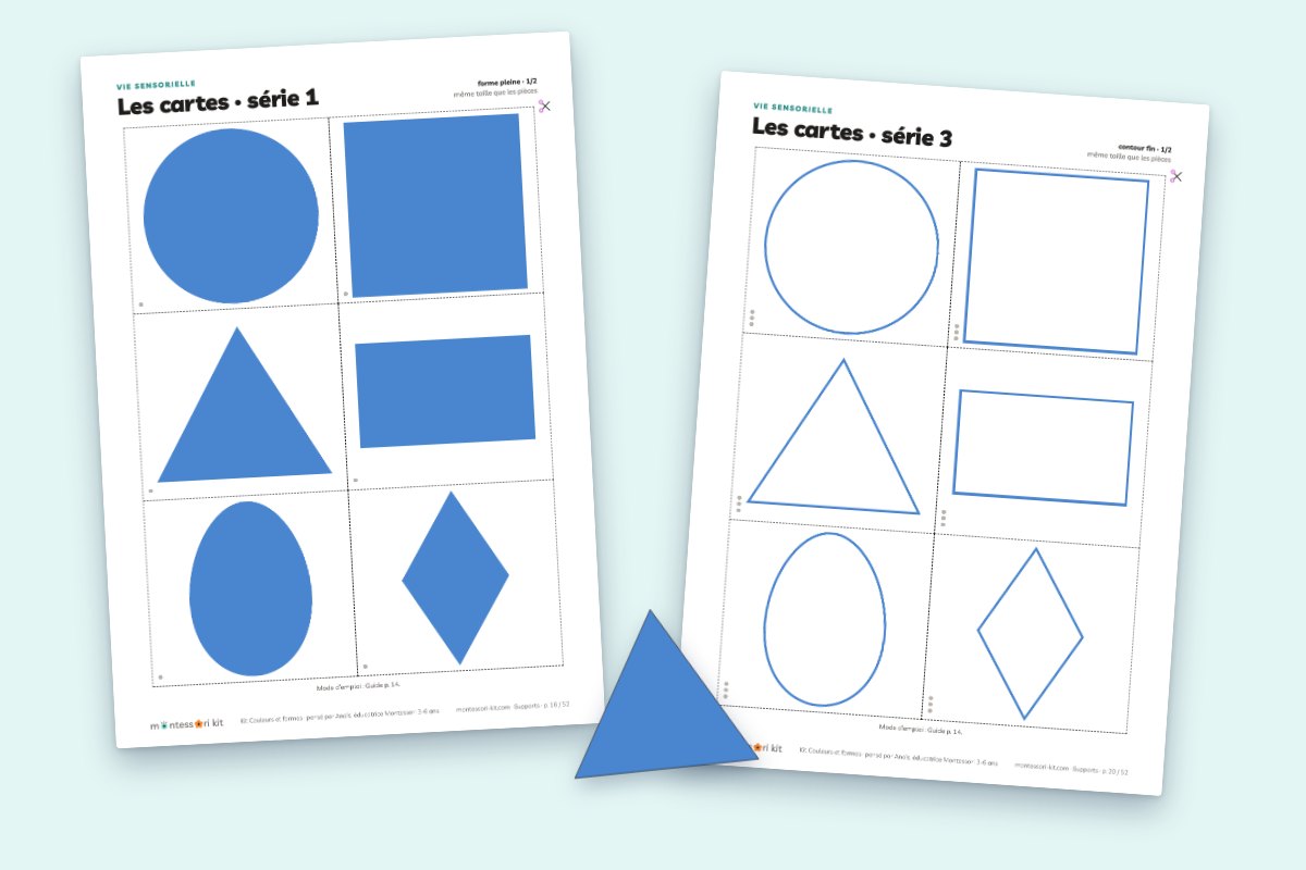 Formes géométriques maternelle : le cabinet des formes Montessori à imprimer
