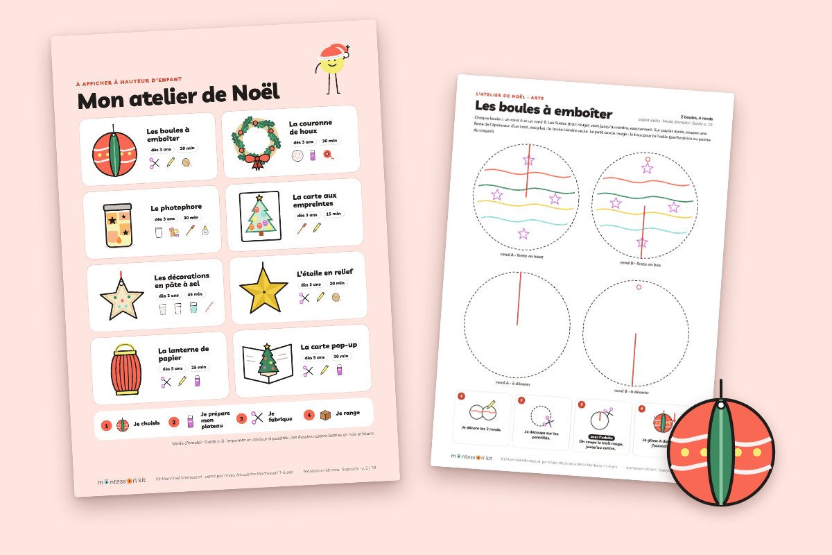 Bricolage de Noël maternelle : gabarits à taille réelle et pas à pas en images