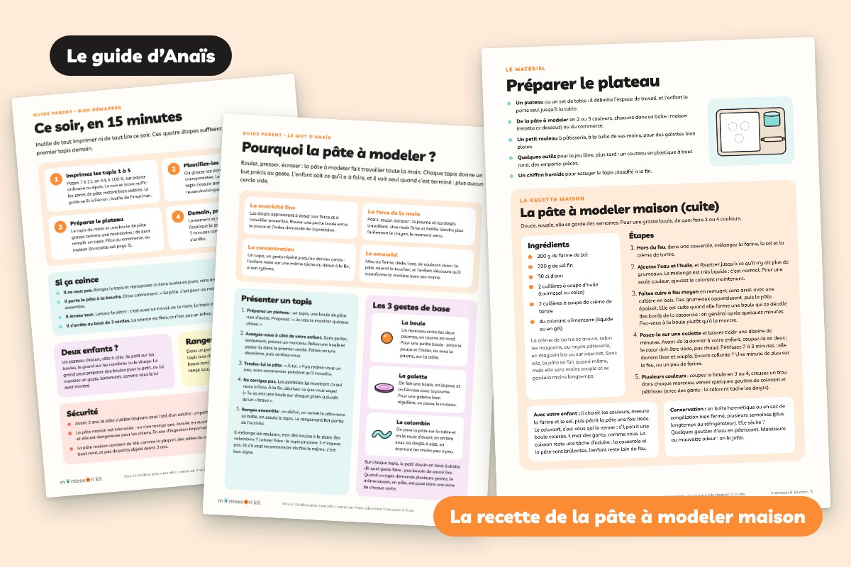 Recette de pâte à modeler maison et guide parent Montessori