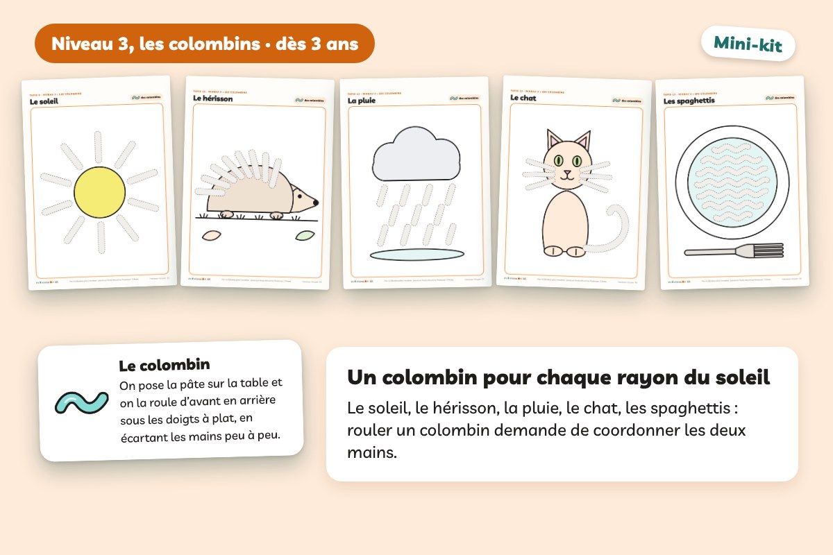 Tapis pâte à modeler niveau 3 : les colombins